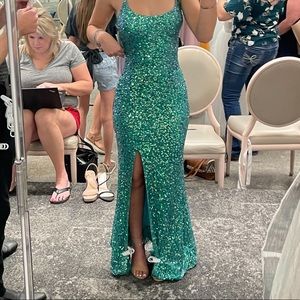 Prom Dress, Color- turquoise, I got this dress from David’s bridal